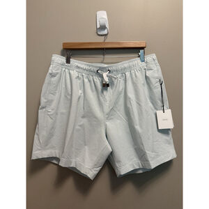 ONIA Swim Shorts Charles 7'' Micro Gingham Caribbean Breeze Blue Size XXL NWT